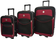 Набір дорожніх валіз Bonro Style 3 штуки чорно-вишневий (10010308)