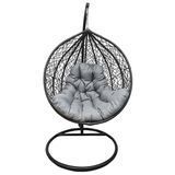 Подвесное кресло-качалка кокон Bonro 329 XL (черно-серое) (46000013)