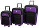 Набір дорожніх валіз Bonro Style 3 штуки чорно-т.фіолетовий (10010311)