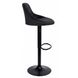 Барный стул со спинкой Bonro B-074 велюр черный с черным основанием (42400303)