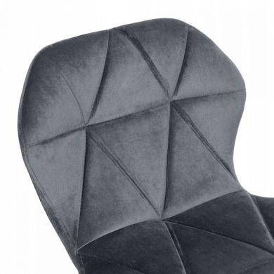 Барний стілець зі спинкою Bonro B-087 велюр сіре з чорною основою (42400304)