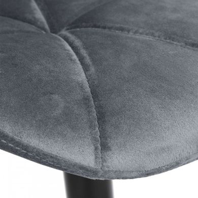 Барный стул со спинкой Bonro B-087 велюр серый с черным основанием (42400304)