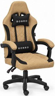 Комп'ютерне крісло із тканини Bonro Extreme чорно-коричневе (B-148) (42401253)