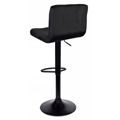 Барный стул со спинкой Bonro B-0106 велюр черный с черным основанием (42400306)