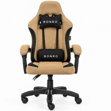 Комп'ютерне крісло із тканини Bonro Extreme чорно-коричневе (B-148) (42401253)