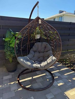 Подвесное кресло-качалка кокон Bonro 329 XL (коричнево-серый) (42400922)