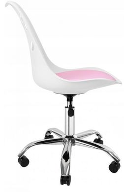 Кресло офисное, компьютерное Bonro B-881 белое с розовым сиденьем (4230015)