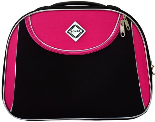 Кейс дорожній Bonro Style маленький чорно-рожевий (10101212)