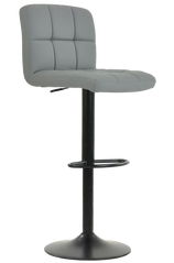 Барный стул со спинкой Bonro B-0106 серый с черным основанием (42400428)